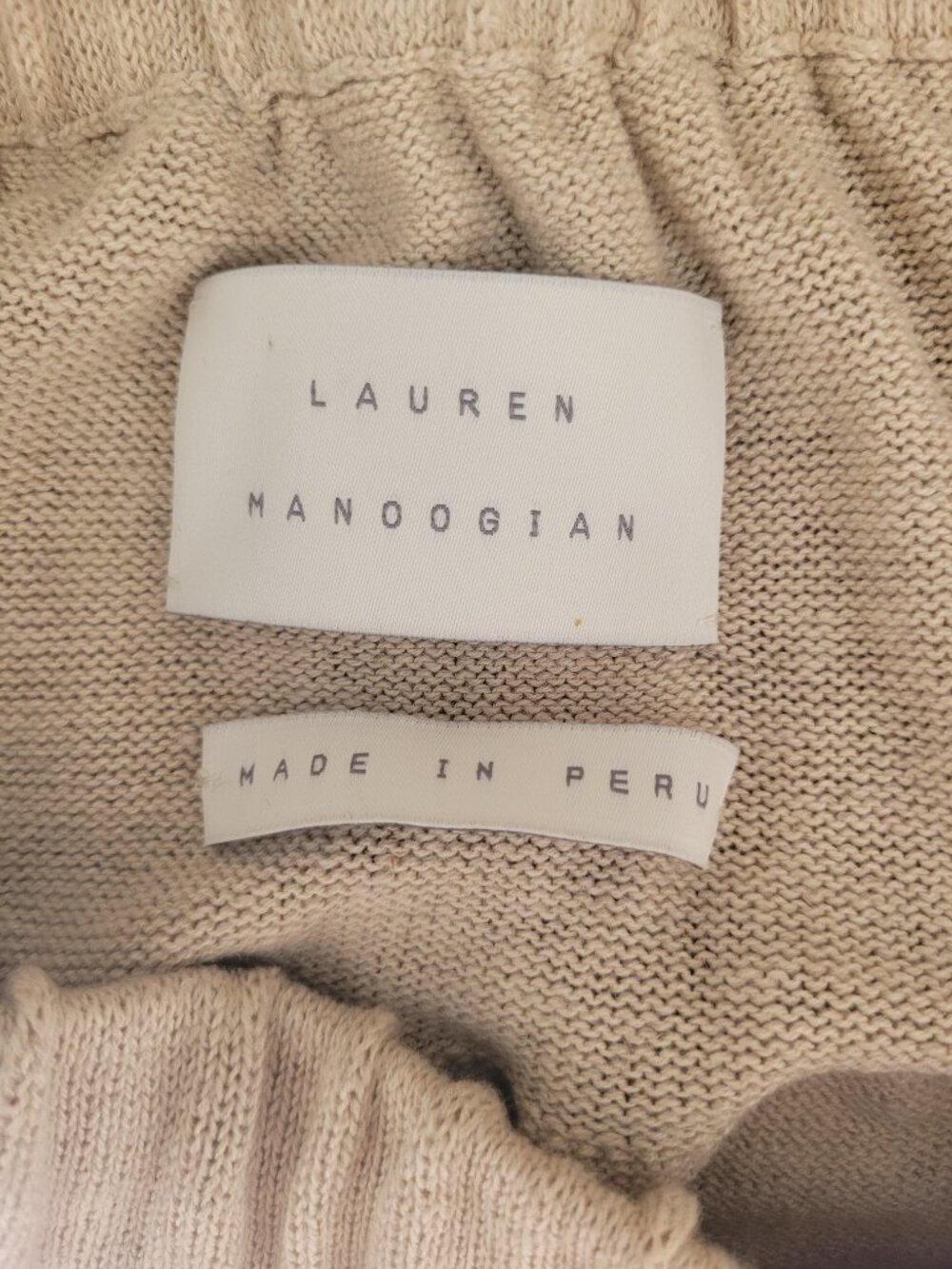 Lauren Manoogian Pima Cotton/Linen Blend Oatmeal-Coloured Skirt-Size 2/Medium - Picture 8 of 10